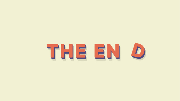 【クレジット表記不要の高解像度版】コマ撮りで動くおしゃれなフラット3Dの「The End」[High-res version with no attribution required] The End, Stylish Flat 3D in Stop Motion