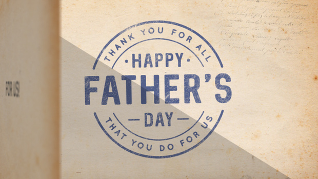 【動画素材】コマ撮りのスクラップブックにスタンプで「Happy Father's Day」【父の日】[Stock Video] Happy Father's Day, Stamps on Scrapbook in Stop Motion