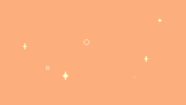 【クレジット表記不要の高解像度版】ドット絵キラキラエフェクトのレトロゲーム風背景動画【オレンジ】[High-res version with no attribution required] Twinkle Stars in 8-bit Pixel Art, Orange Looping Background
