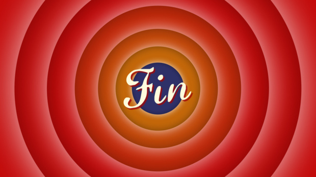 【クレジット表記不要の高解像度版】レトロなフランスアニメーション風の「Fin」[High-res version with no attribution required] Fin, Retro French Animation Style