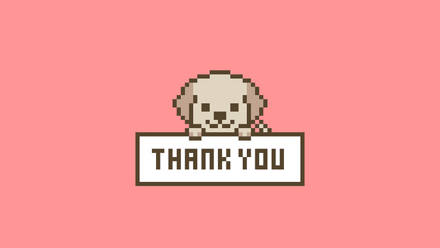 【動画素材】「Thank You」かわいいドット絵わんこが感謝するループアニメーション【ピンク背景】[Stock Video] Thank You, Cute Pixel Art Dog Giving Thanks on Pink Background, Loop Animation