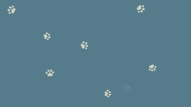 【動画素材】犬や猫のかわいい肉球・足跡の背景動画素材【ブルー系背景】[Stock Video] Dog and Cat Paw Prints Animation, Bluish Loop Background