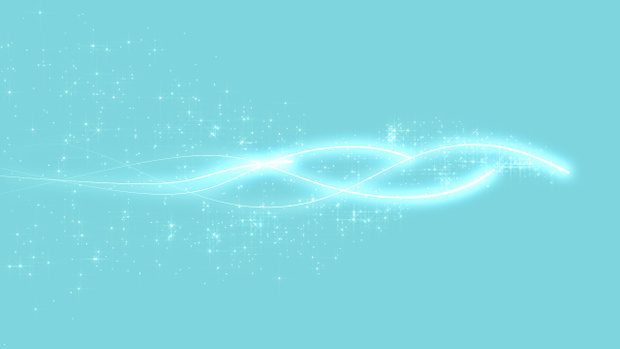 【動画素材】キラキラ輝く光の軌跡と星屑のエフェクト【ライトブルー背景】[Stock Video] Sparkling Light Trails and Stardust on Light Blue Background