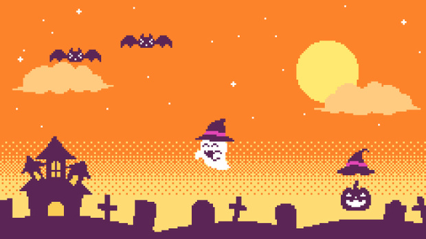 【動画素材】ハロウィン用ドット絵の背景動画素材【Ver.1】[Stock Video] Halloween Pixel Art Ver.1, Loop Background
