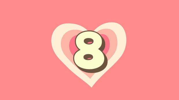 【動画素材】レトロポップなハートのカートゥーン風カウントダウン【ピンク】[Stock Video] Retro Pop Cartoony Heart Countdown, Pink