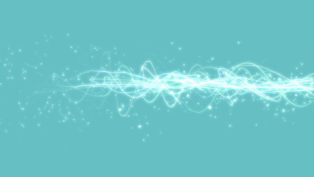 【動画素材】輝くうねうねラインとパーティクルのエフェクト【ブルー背景】[Stock Video] Winding Light Effects and Particles on Blue Background