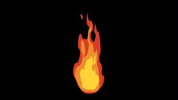 【動画素材】アニメ風な火の玉のエフェクト素材【黒背景】[Stock Video] Cartoon Fireball on Black Background, Loop