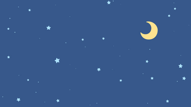【動画素材】かわいい星空と三日月の背景アニメーション素材 [Stock Video] Cute Starry Sky and Crescent Moon Animation, Loop Background