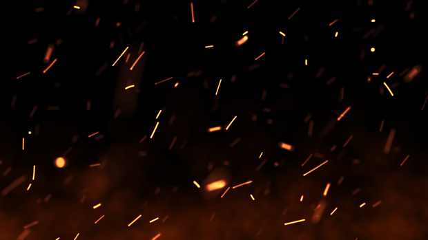 【動画素材】激しく火の粉が舞い上がる背景動画素材【ループ】[Stock Video] Dynamic Flying Sparks, Loop Background