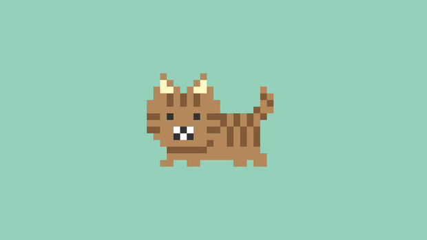 【動画素材】ドット絵のキジトラ猫が歩く動画素材【グリーン背景＆ループ】[Stock Video] Pixel Art Brown Tabby Cat Walk Cycle Animation, Green Background, Loop