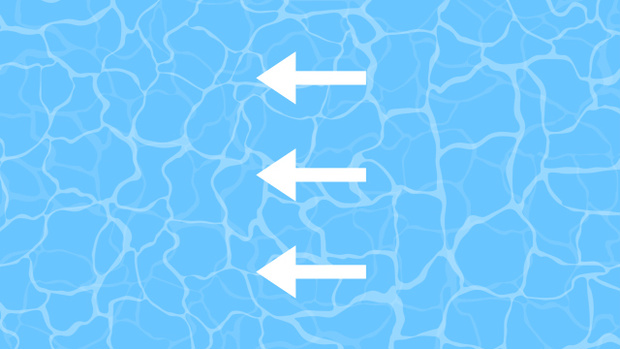 【動画素材】横方向に流れる水面のアニメーション【ループ】[Stock Video] Cartoon Horizontal Flowing Water Surface, Loop