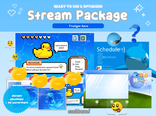 【Twitch】ストリームパッケージ/Frutiger Aero Stream Package