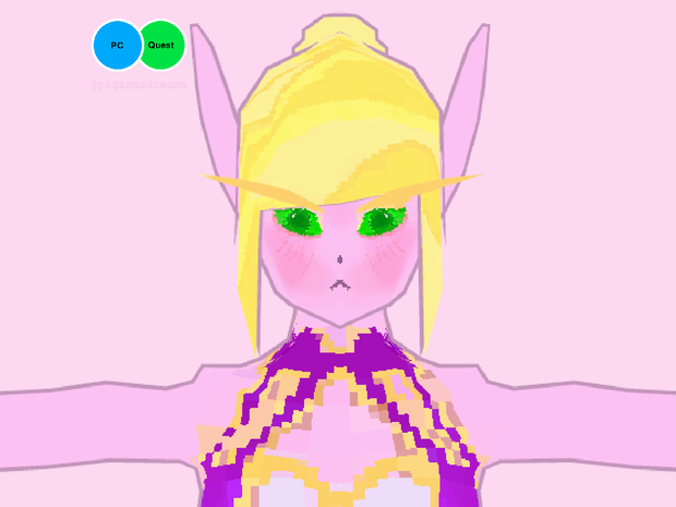 Retro Style Elf Girl (VRChat Avatar)