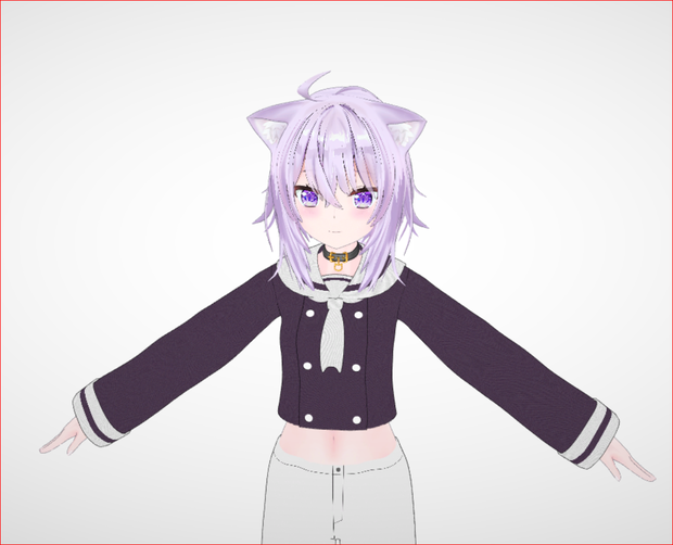  Sailor uniform for Nekomata Okayu  3D Model VRChat 3D Characters
