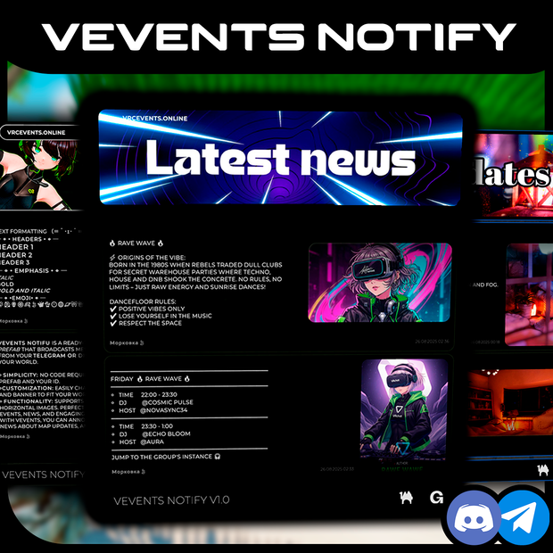 VEVENTS NOTIFY メッセージ放送プレハブ 【 FREE 】