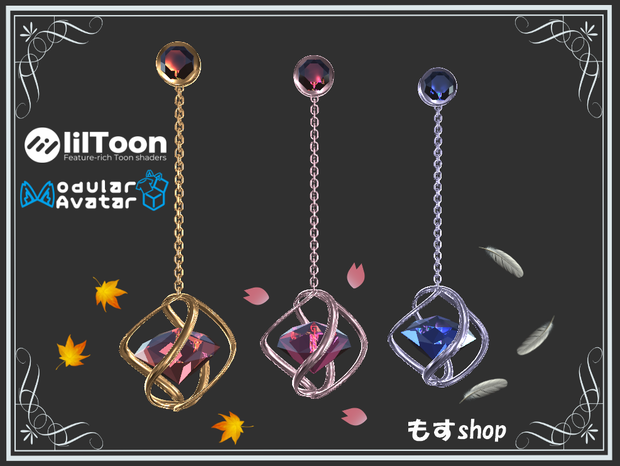 MA対応  舞い散るイヤリング アクセサリー パーティクル付 Accessory particle earrings