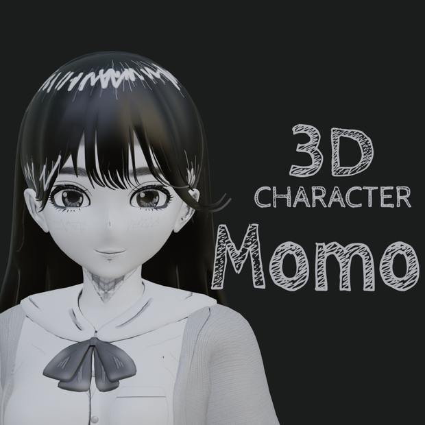 【Manga Style】3Dモデル『Momo』｜VRM対応 / Vtuber / アバター向け　※VRChat非推奨