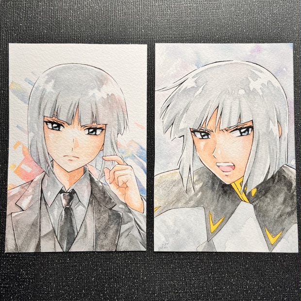 原画⭐︎イザークジュール⭐︎2枚セット⭐︎手描きイラスト 原画⭐︎イザークジュール⭐︎2枚セット⭐︎手描きイラスト