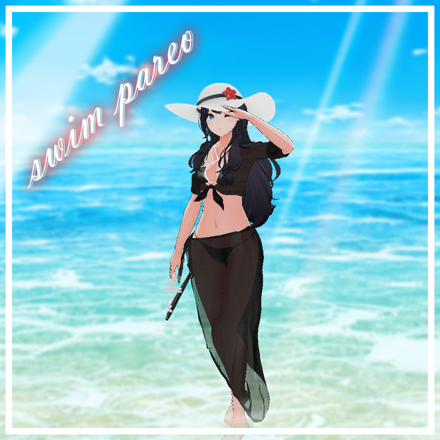 『 レナ・カクテル_PB対応』【3D衣装モデル】Swim&pareo