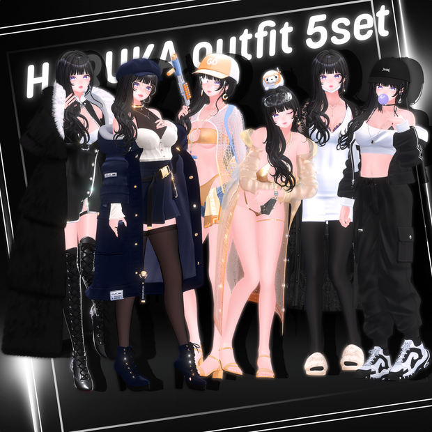『春香 -haruka-対応』【3D衣装モデル】outfit 5set