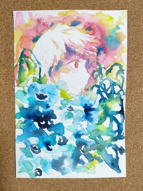 【最新入荷】 - 水彩画原画『みずみずしい青』 kusunokiharuna BOOTH - 絵画