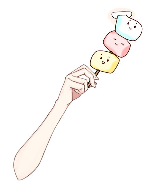 Vtuber素材_マシュマロを食べる手