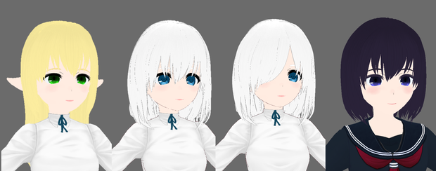 【VRoidヘアプリセット】4種セット１ / [VRoid Hair Preset] 4 types v1