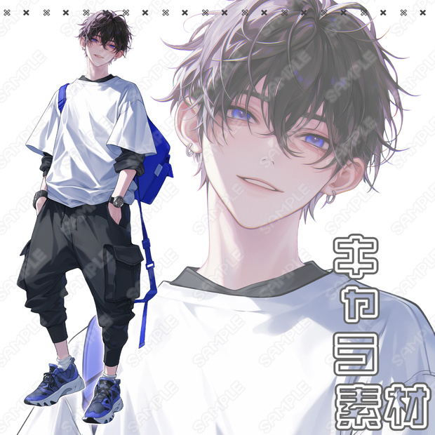 【122】キャラ素材_初夏っぽい服装の男性