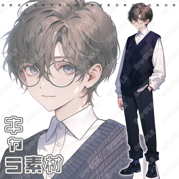【138】キャラ素材_真面目そうな私服の男性