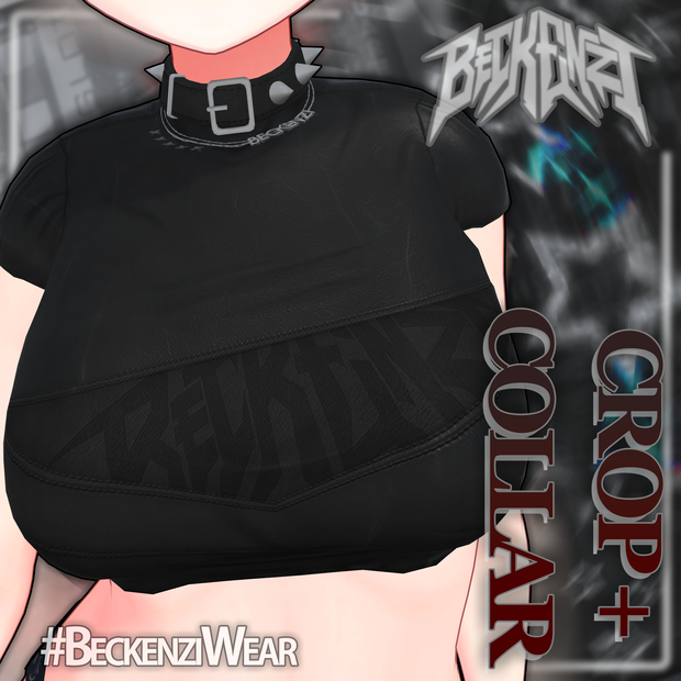 BECKENZI クロップトップ + 襟/Croptop & Spiked Collar
