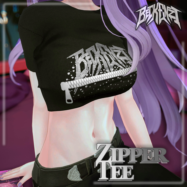 BECKENZI ジッパークロップシャツ/Zipper Croptop