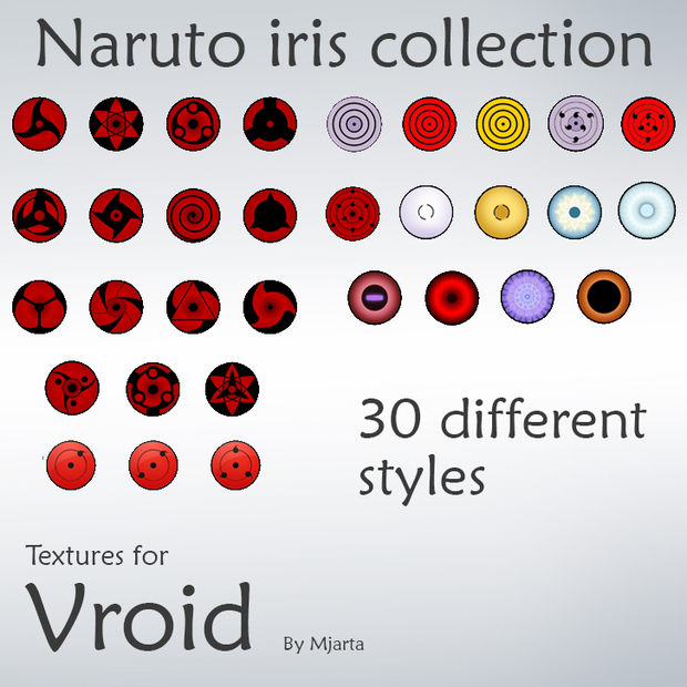 【Vroid】目Naruto ナルト iris pack 【虹彩】- 30 different styles