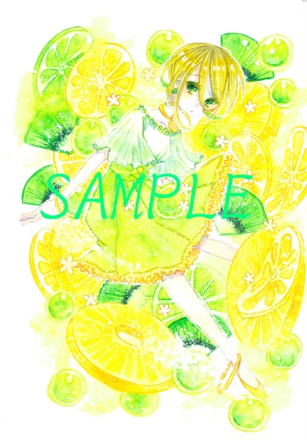 フルーツジュース擬人化クリアファイル A5 レモン 華飴屋 Booth