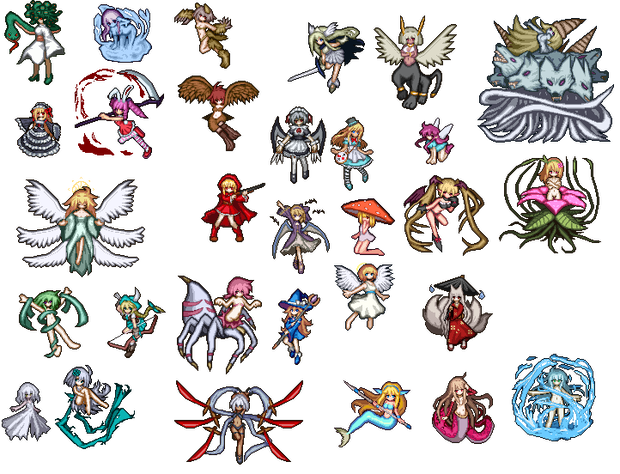 【無料】女の子モンスターのドット絵モンスター素材集　
