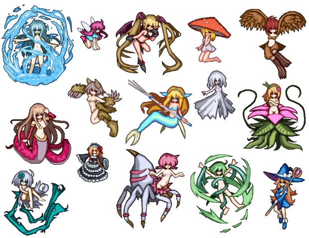 【無料】女の子モンスターのドット絵モンスター素材集2