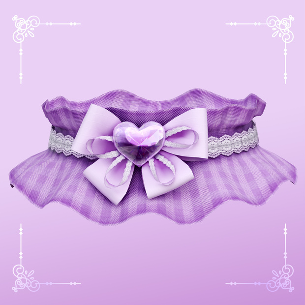 あらゆる体型にフィットするブレンドシェイプを備えた VRChat 用パープルネックレス / Purple Necklace for VRChat with Blendshapes to fit any body type