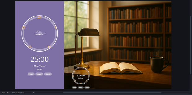 Pomodoro Timer for OBS (25m / 5m + 2h) - purple