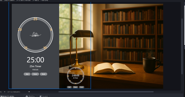 Pomodoro Timer for OBS (25m / 5m + 2h) - Night