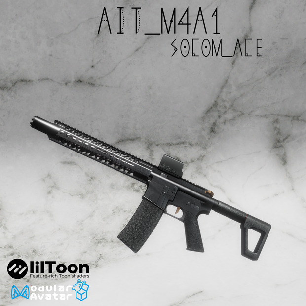 AIT_M4A1_SOCOM_ACE【射撃ギミック、パーティクル,ハンドサイン設定済み】