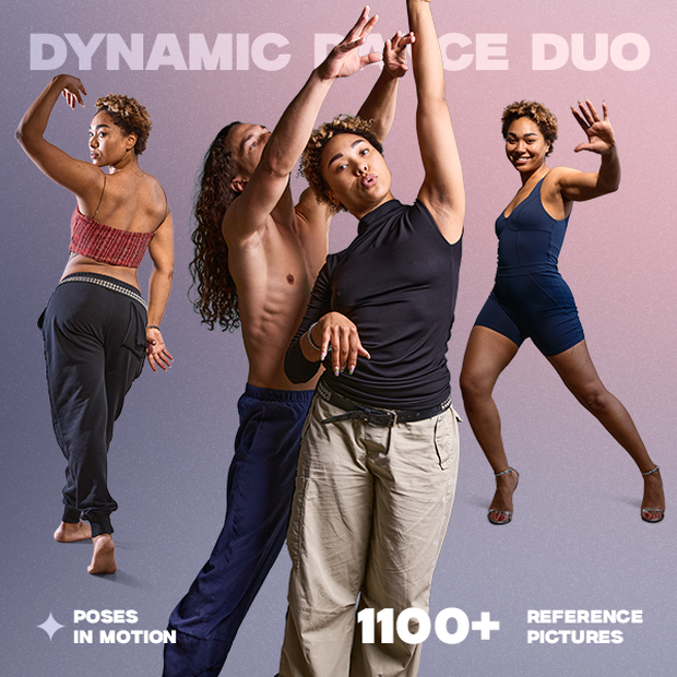 Dynamic Dance Duo: Pose Reference