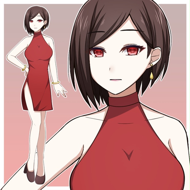 人物画 赤いドレスの女性 赤いドレスの女性 by @SentinelArts : r/residentevil