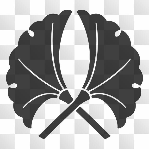 銀杏 (いちょう) 日本の実用家紋 ZIP (AI, PNG, PSD)