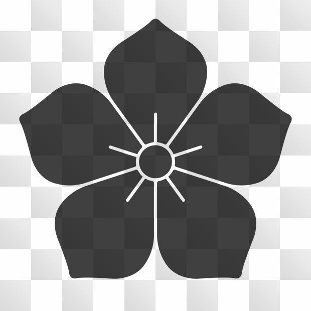 桔梗 (ききょう) 日本の実用家紋 ZIP (AI, PNG, PSD)
