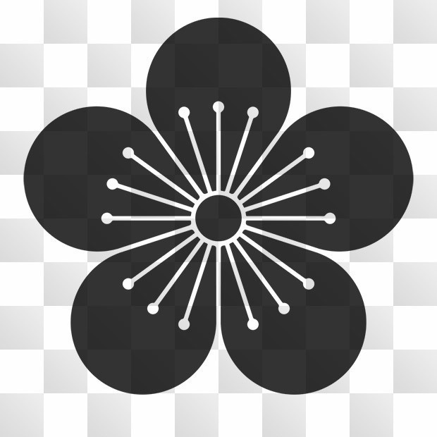 3点 李紋 (すもも) 日本の家紋 ZIP (AI, PNG, PSD)