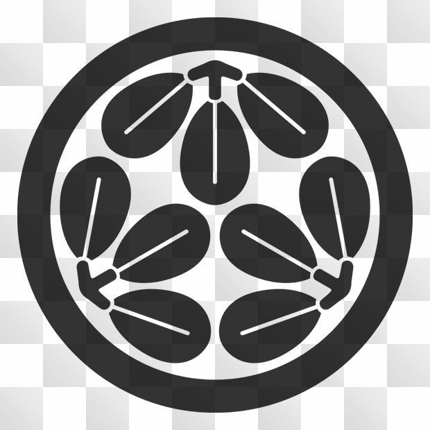 3点 萩紋 (はぎ) 日本の実用家紋 ZIP (AI, PNG, PSD)