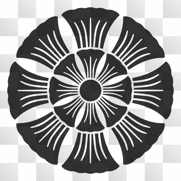 1点 寓生紋 (ほや) 日本の実用家紋 ZIP (AI, PNG, PSD)