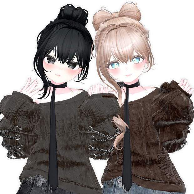 【 13 アバター対応】 DereDere Ribbon Bun🎀 [UPDATE]