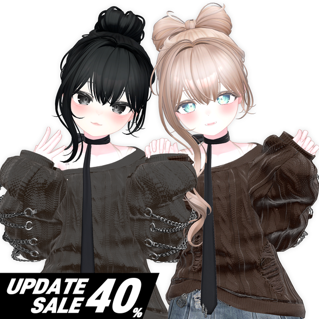 ⬪UPDATE SALE 30% OFF⬪【10 ⊳ 7 アバター対応】 DereDere Ribbon Bun🎀 [UPDATE]
