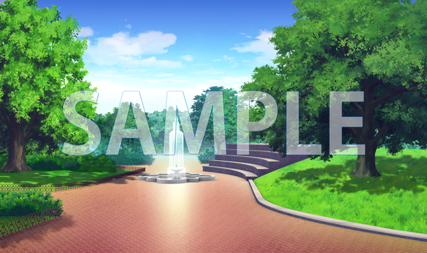 【背景素材】公園（6199_bg10）【時間差分あり】