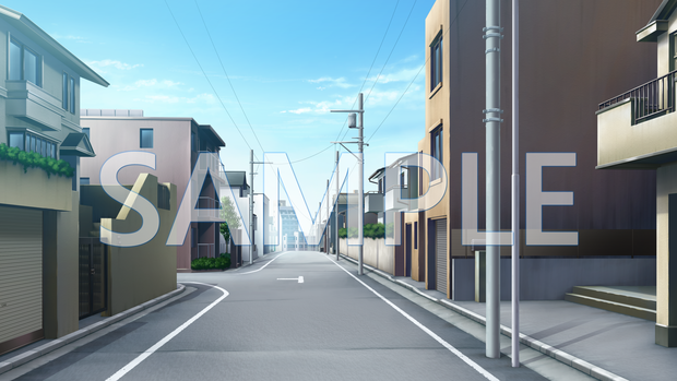 【背景素材】通学路（6045_bg13）【時間差分あり】
